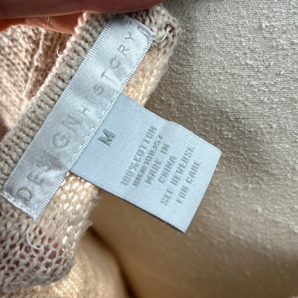 Design History beige cotton tunic sweater with keyhole open back medium - Picture 4 of 7